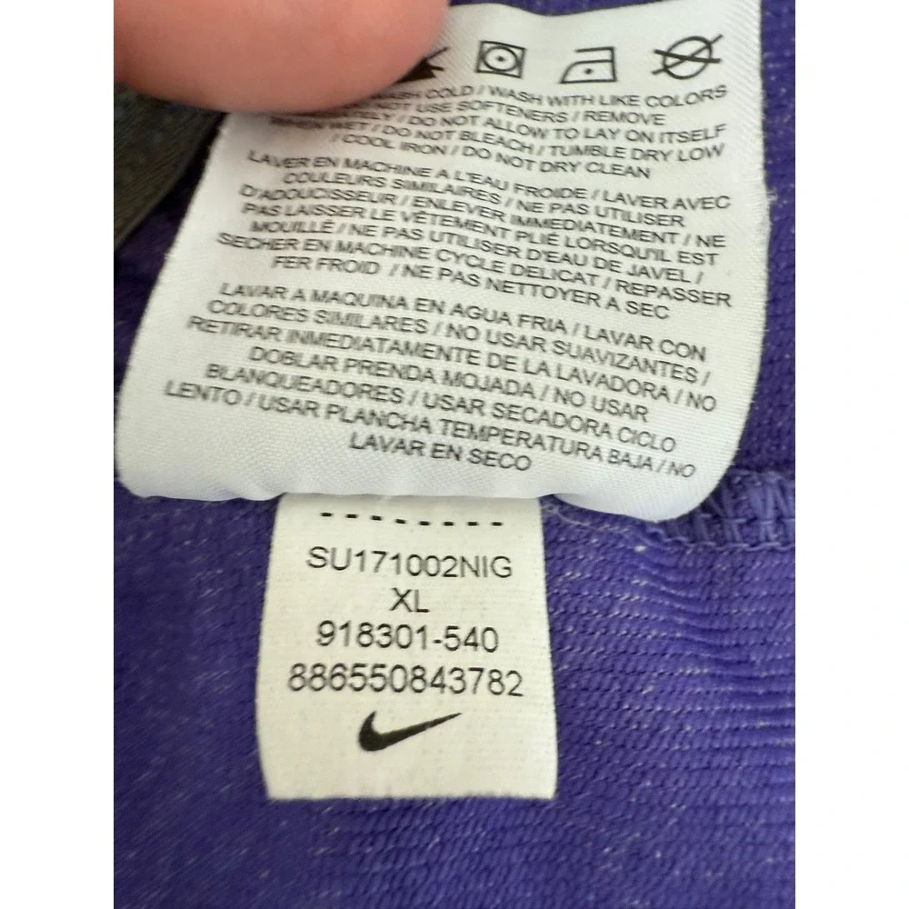 #A- 036- Nike Womens Purple Heathered Dri-FIT Training Shorts 918301-540 XL